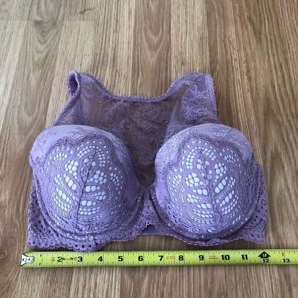 Victoria's Secret Dream Angels Lavender Purple Lace Halter Lined Demi Bra 32DDD - Picture 7 of 12